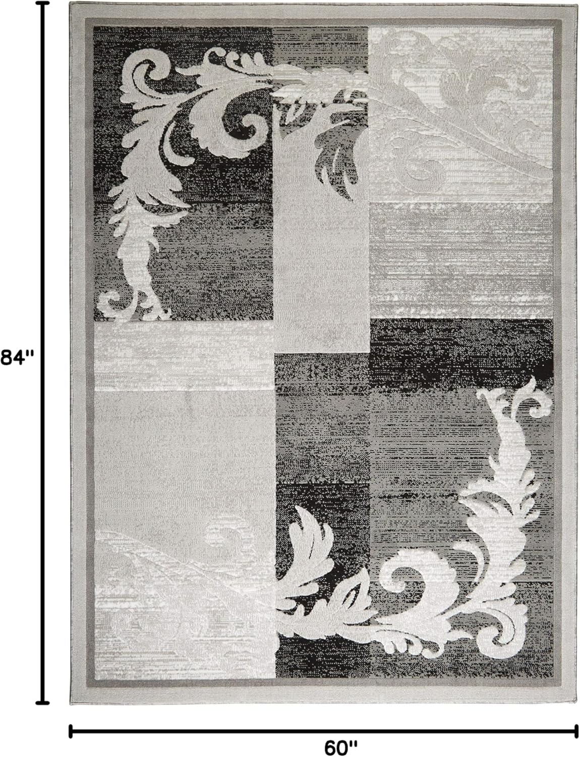 Catalina Pierre Gray Geometric Area Rug 7'10" x 10'2"  - Contemporary