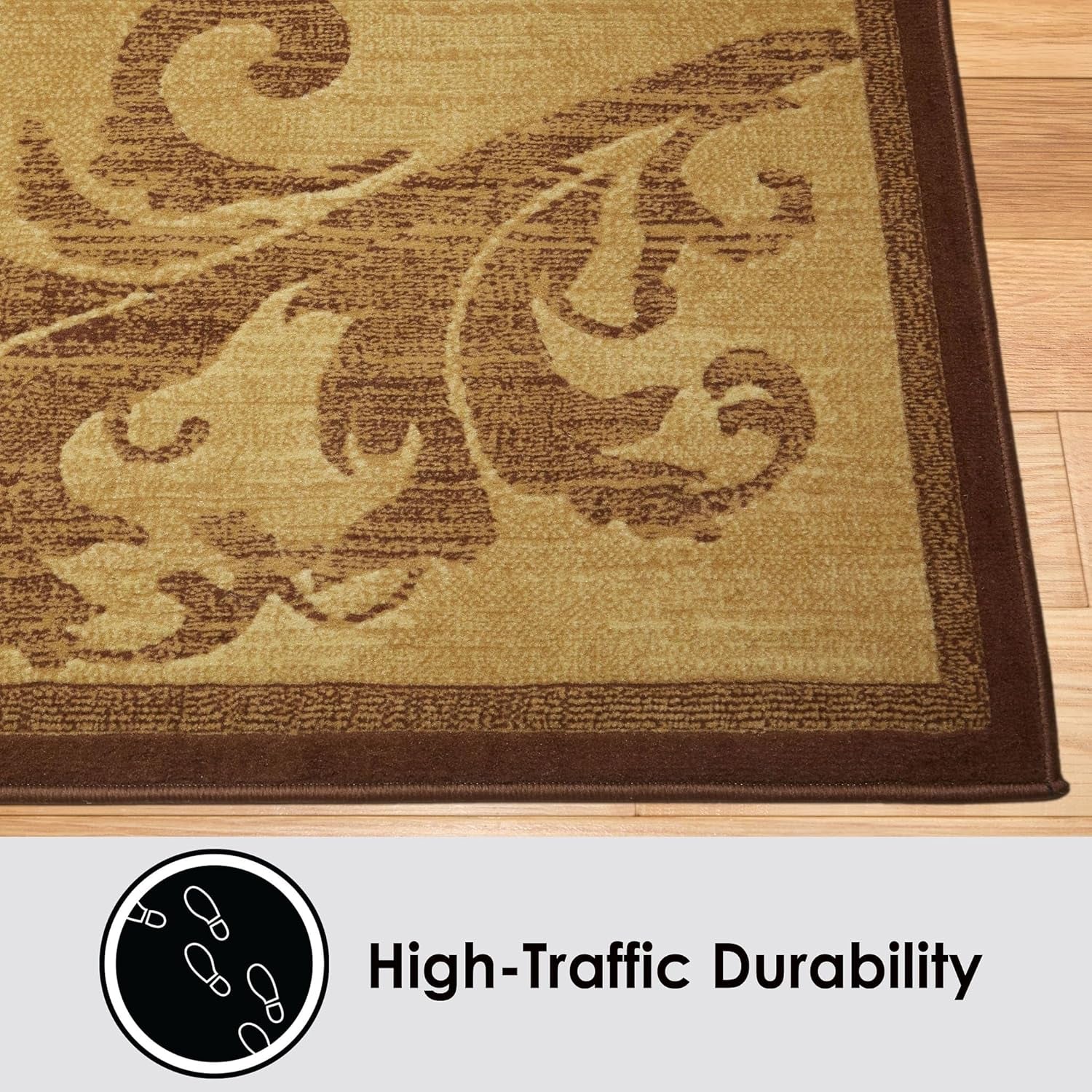 Catalina Pierre Contemporary Scroll Area Rug, Brown/Red, 5'3"X7'2"