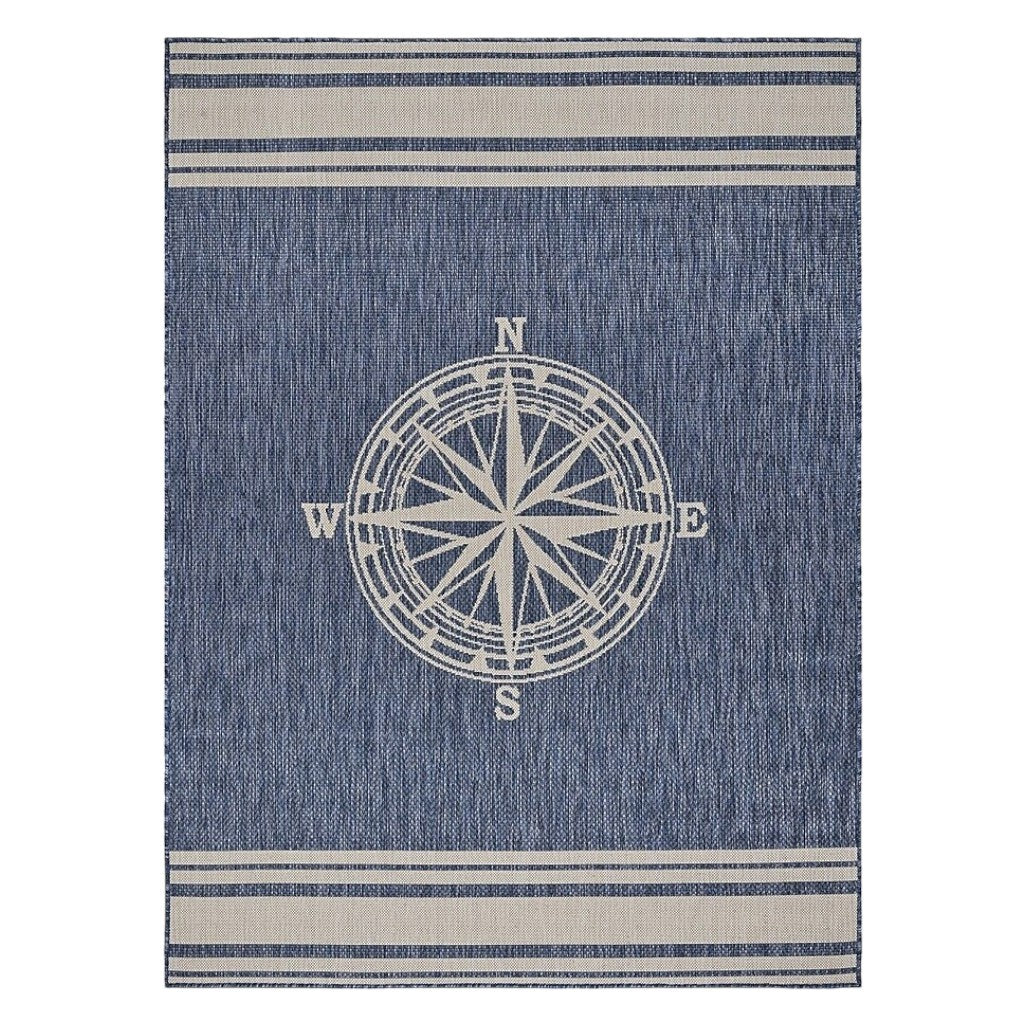 2' x 3' Blue Gray Area Rug - Compact Indoor Outdoor Accent