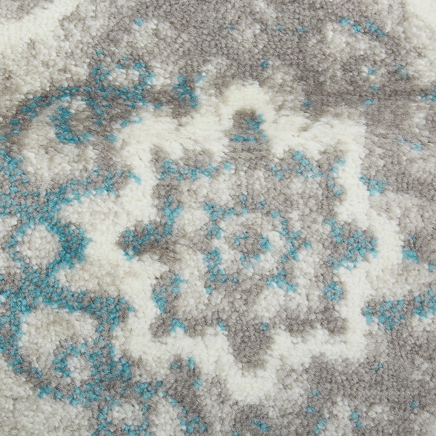 Boho Andorra Transitional Damask Area Rug, Grey/Blue, 5'2"X7'2"