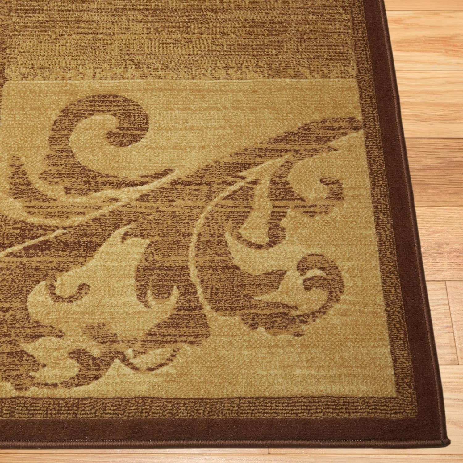 Catalina Pierre Contemporary Scroll Area Rug, Brown/Red, 5'3"X7'2"