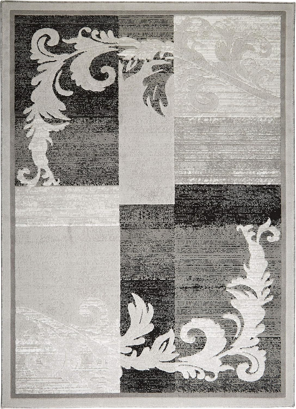 Catalina Pierre Gray Geometric Area Rug 7'10" x 10'2"  - Contemporary
