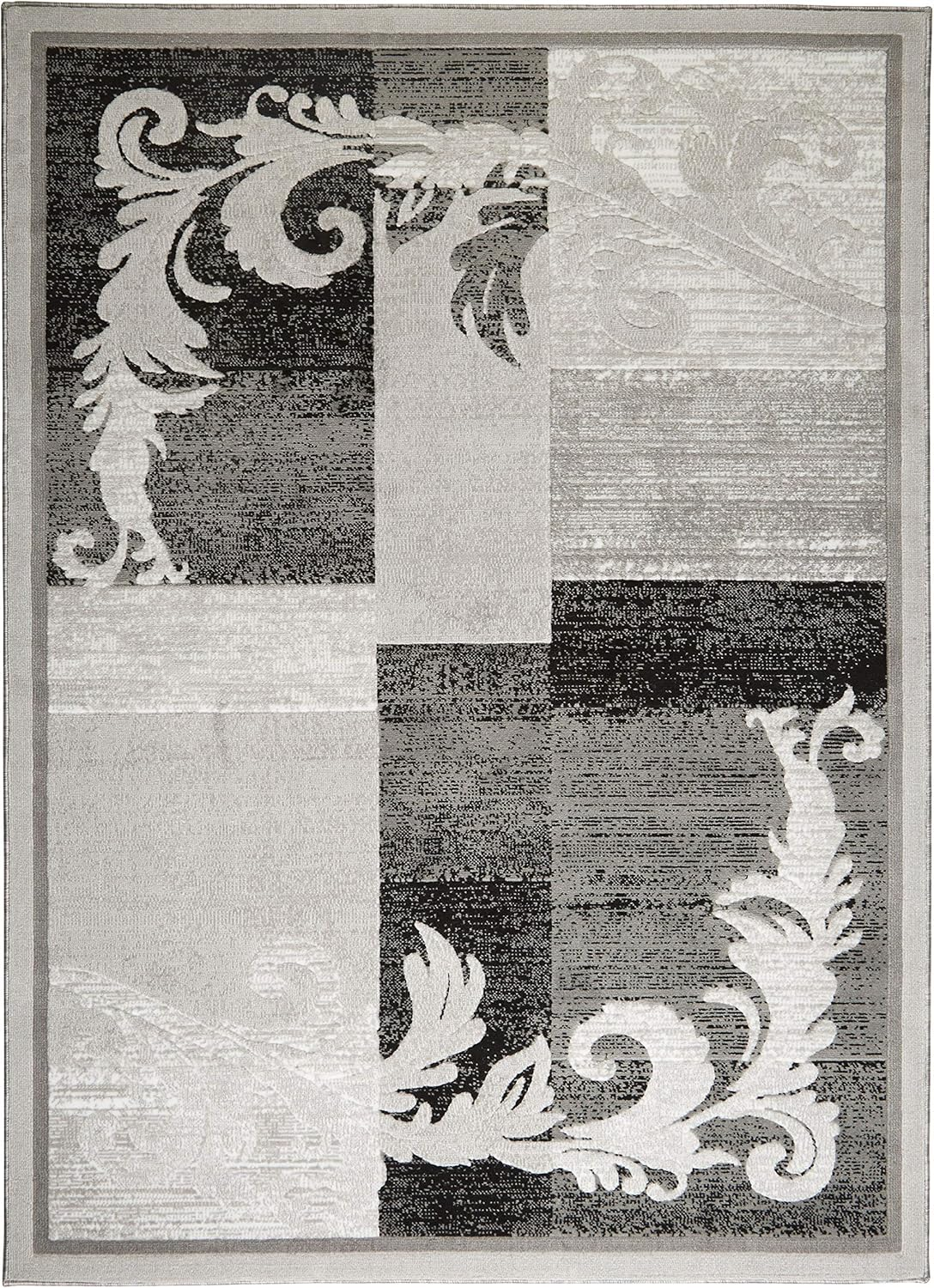 Catalina Pierre Gray Geometric Area Rug 7'10" x 10'2"  - Contemporary
