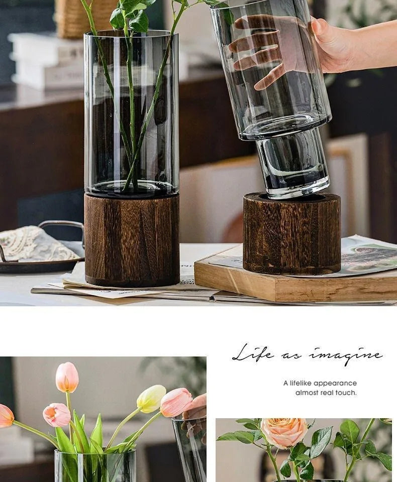 Retro Glass Vase - Modern Home Decor for Living Room & Table