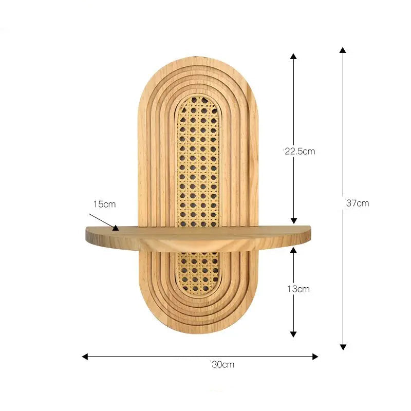 Nordic Style Rattan Wall Shelf