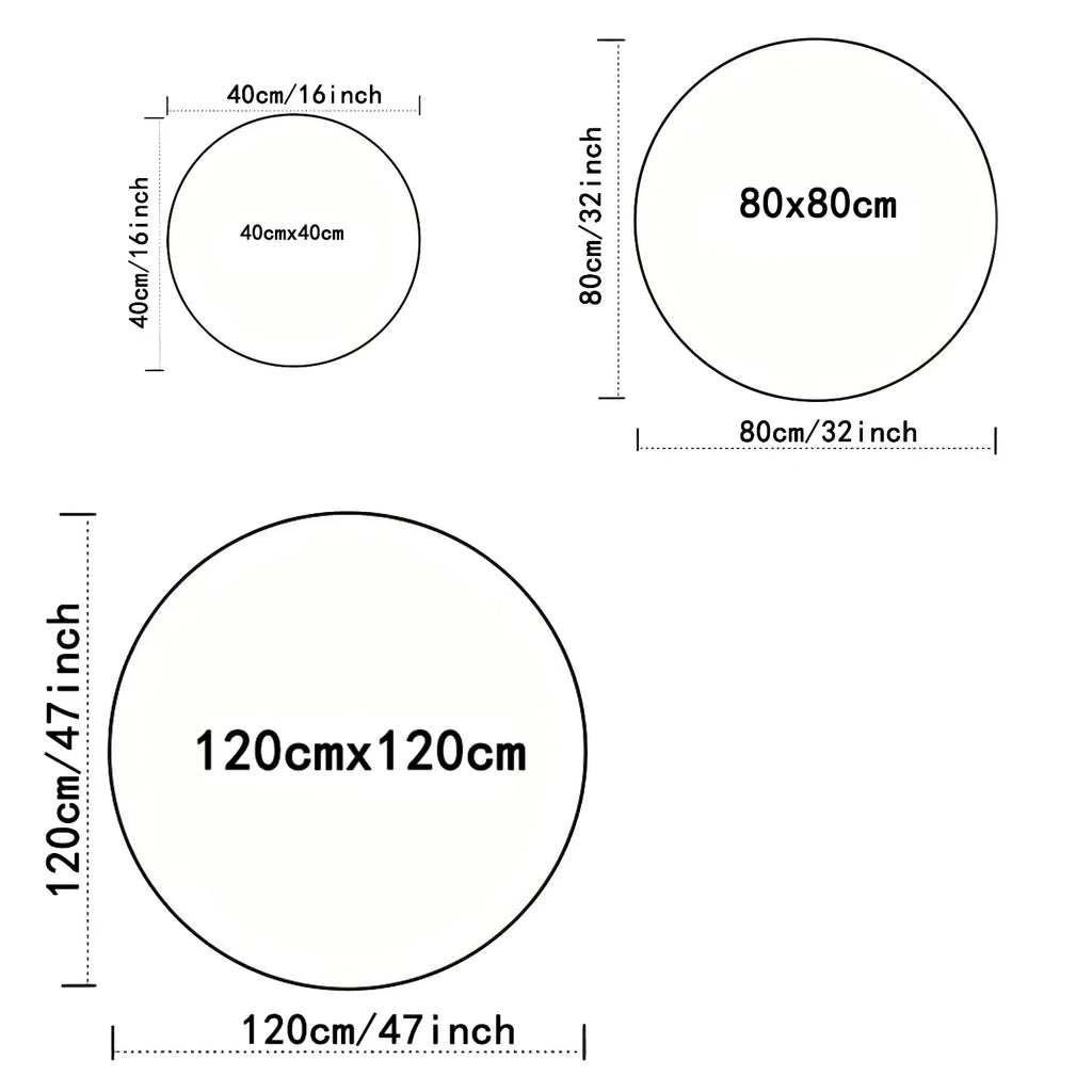 Fashion Wheels Round Carpet - Soft Circle Rug for Living Room & Bedroom Decor