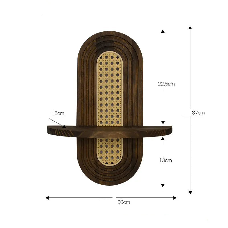 Nordic Style Rattan Wall Shelf