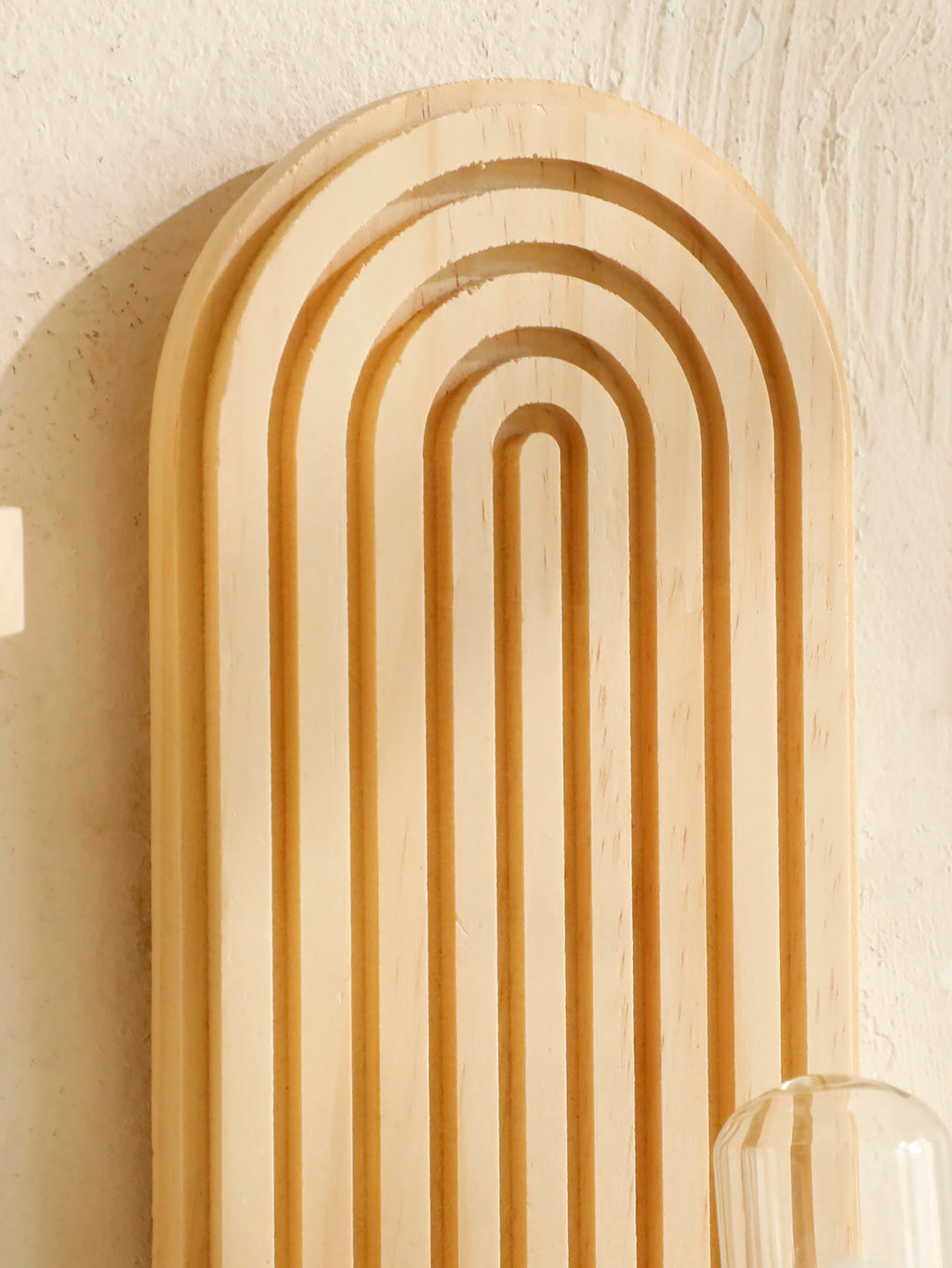 Boho Style Wooden Wall Shelves - Geometric Wall Mounted Shelves, Natural Wood Finish