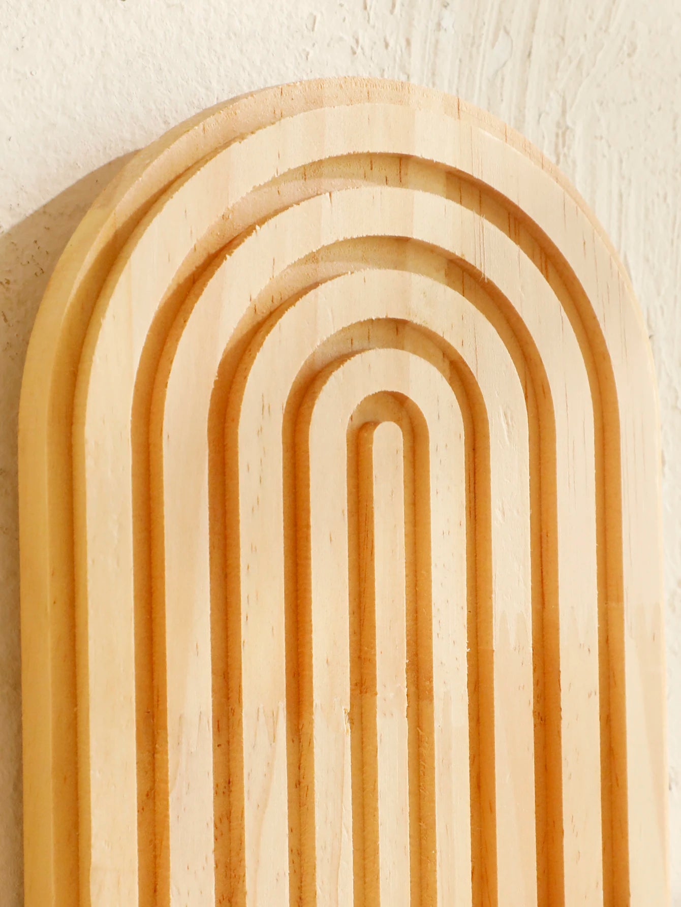 Boho Style Wooden Wall Shelves - Geometric Wall Mounted Shelves, Natural Wood Finish