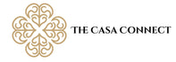 Decorative logo with intricate design on a beige background, featuring the text 'The Casa Connect'.